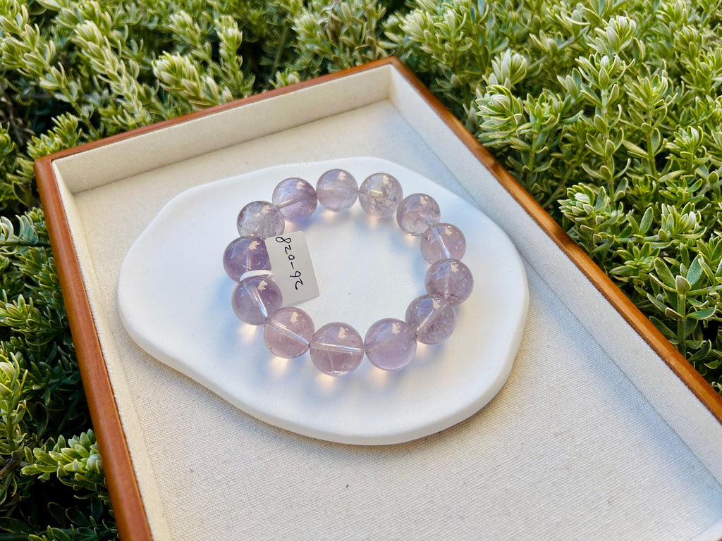 Light purple Natural Chunky Amethyst Beaded Bracelet, 17mm chunky amethyst beads, Healing Stone, Fits up to 17.2cm wrist)  (26-028)