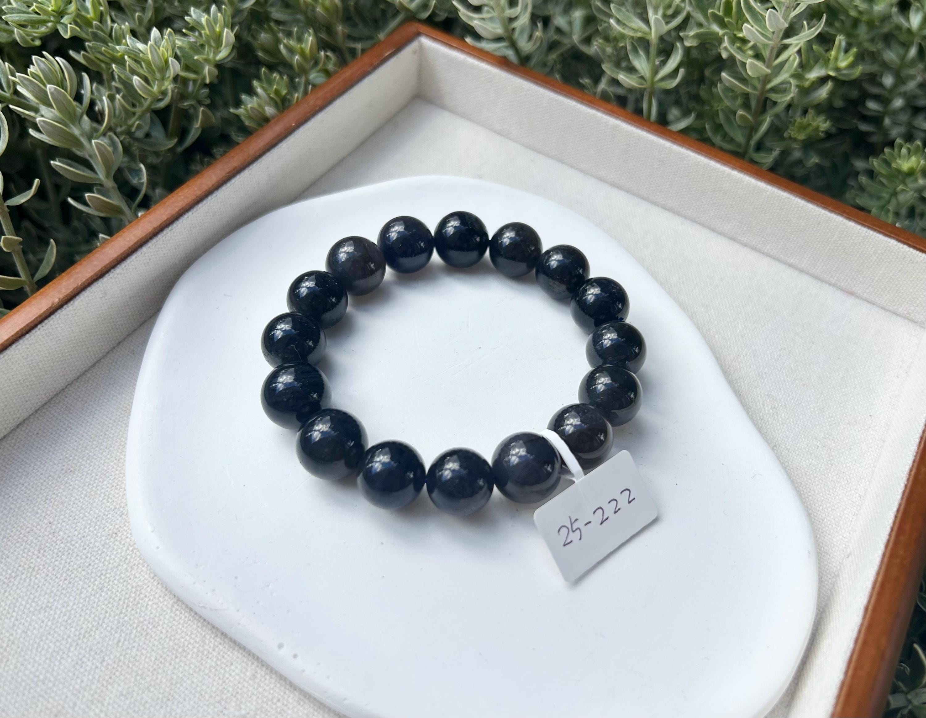 Chunky Natural Cordierite/Iolite Beads Bracelet, 13mm+ beads, fits up to 17cm wrist (25-222)