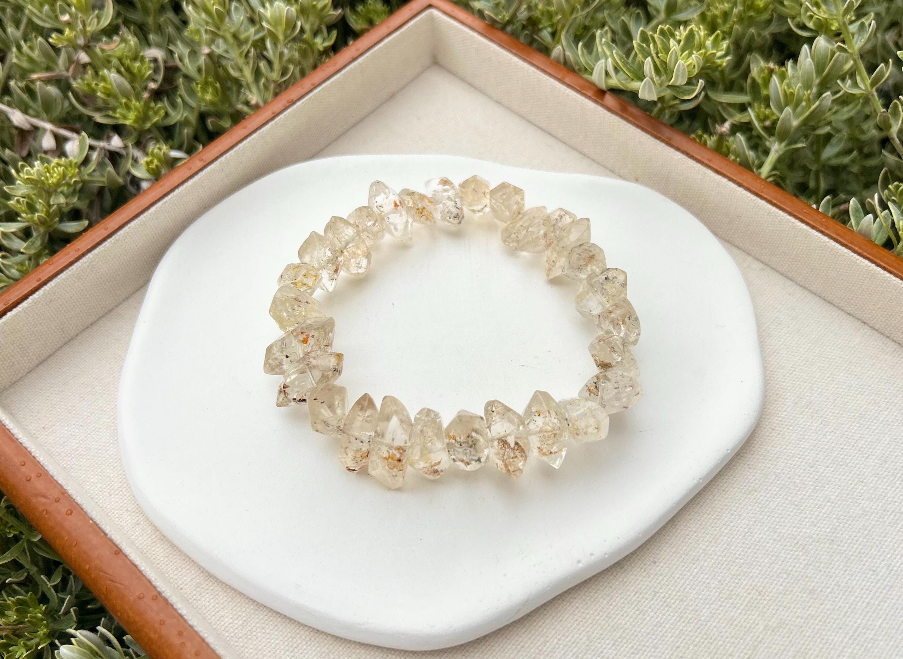 High quality UV Reactive Lightning Phantom Quartz – Raw Double Terminated healing crystal, Fits up to 18cm wrist (25-164）