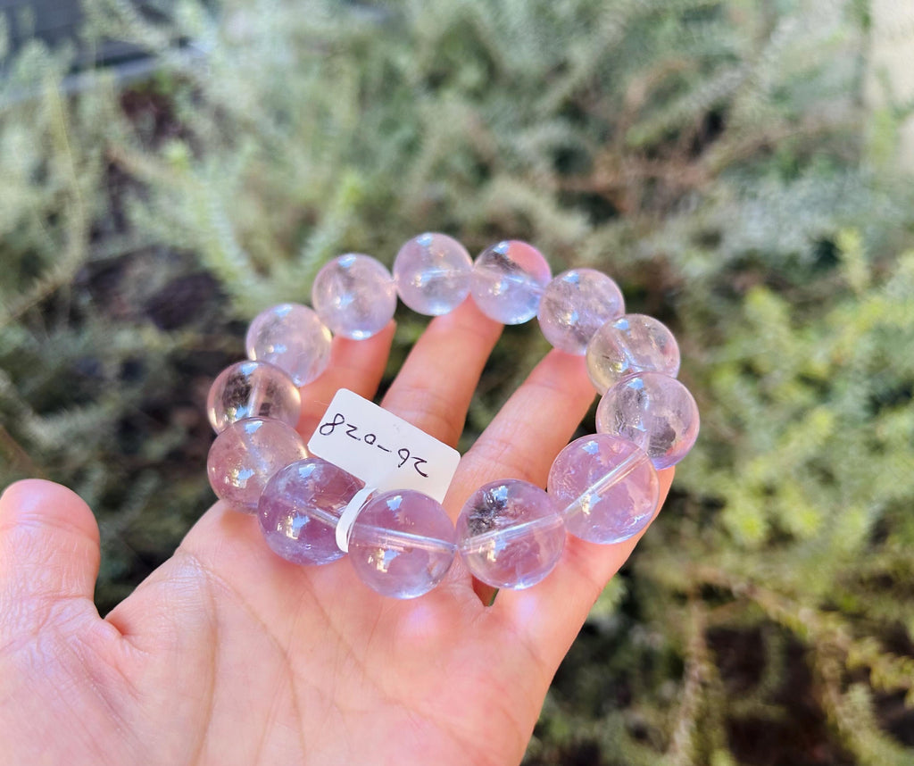 Light purple Natural Chunky Amethyst Beaded Bracelet, 17mm chunky amethyst beads, Healing Stone, Fits up to 17.2cm wrist)  (26-028)