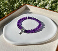 9mm beads Lavender Amethyst Bead Bracelet - fits up to 17cm wrist (26-061)