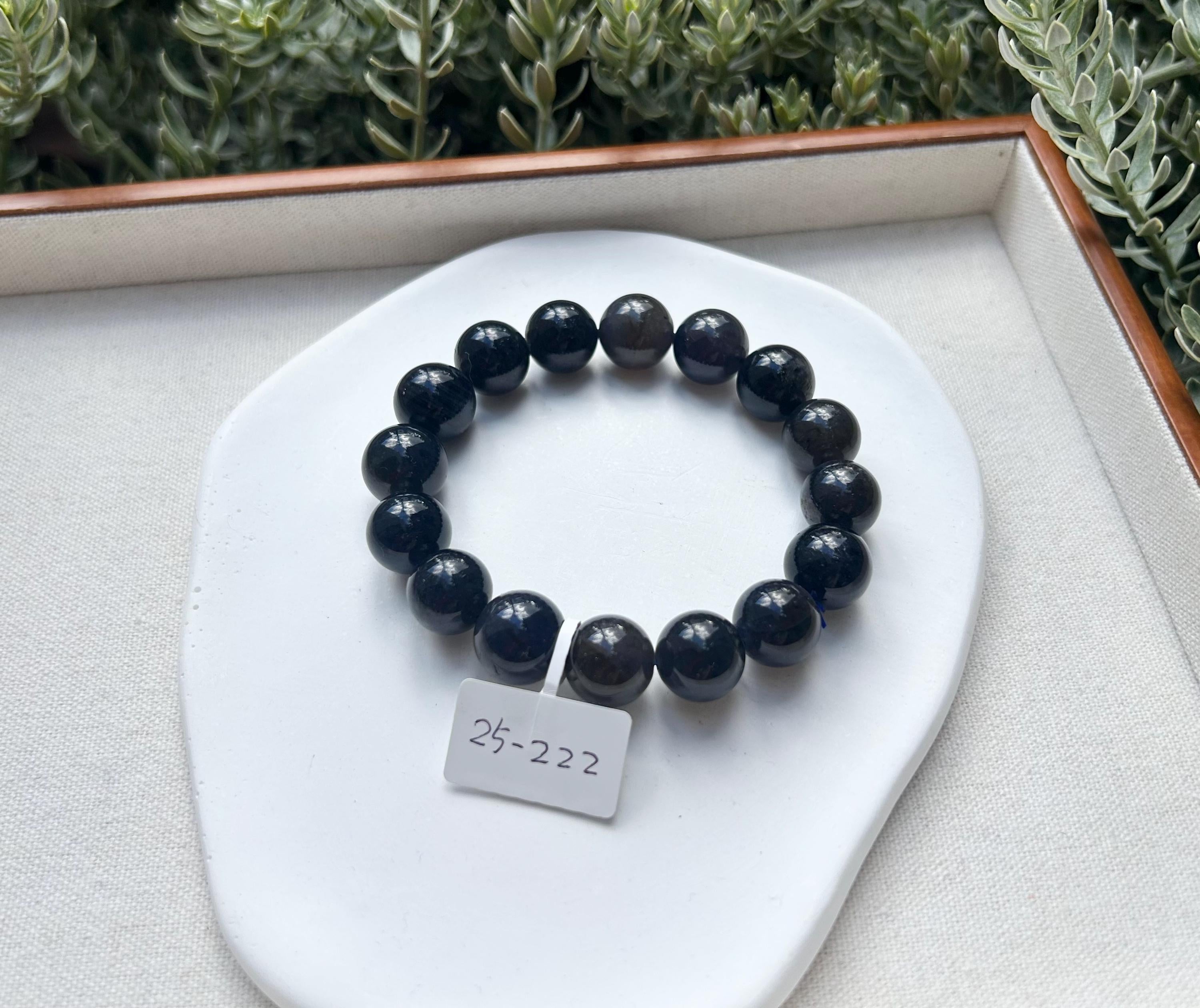 Chunky Natural Cordierite/Iolite Beads Bracelet, 13mm+ beads, fits up to 17cm wrist (25-222)