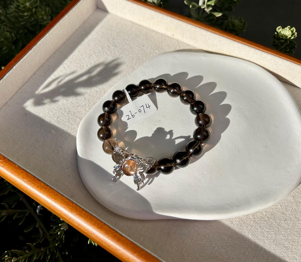 High Quality Natural Smoky Quartz Crystal Bracelet, good healing and protective stone bracelet, Fits up to 16.5cm wrist (26-074)