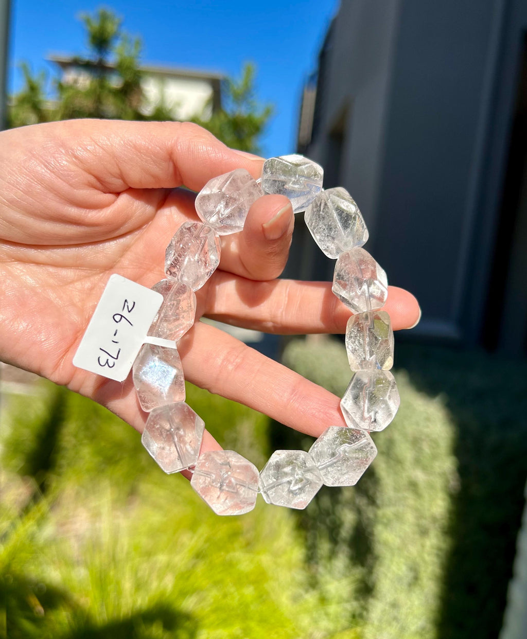 Clear Quartz Crystal Nugget Bracelet, fits up to 17.5cm wrist (26-173)