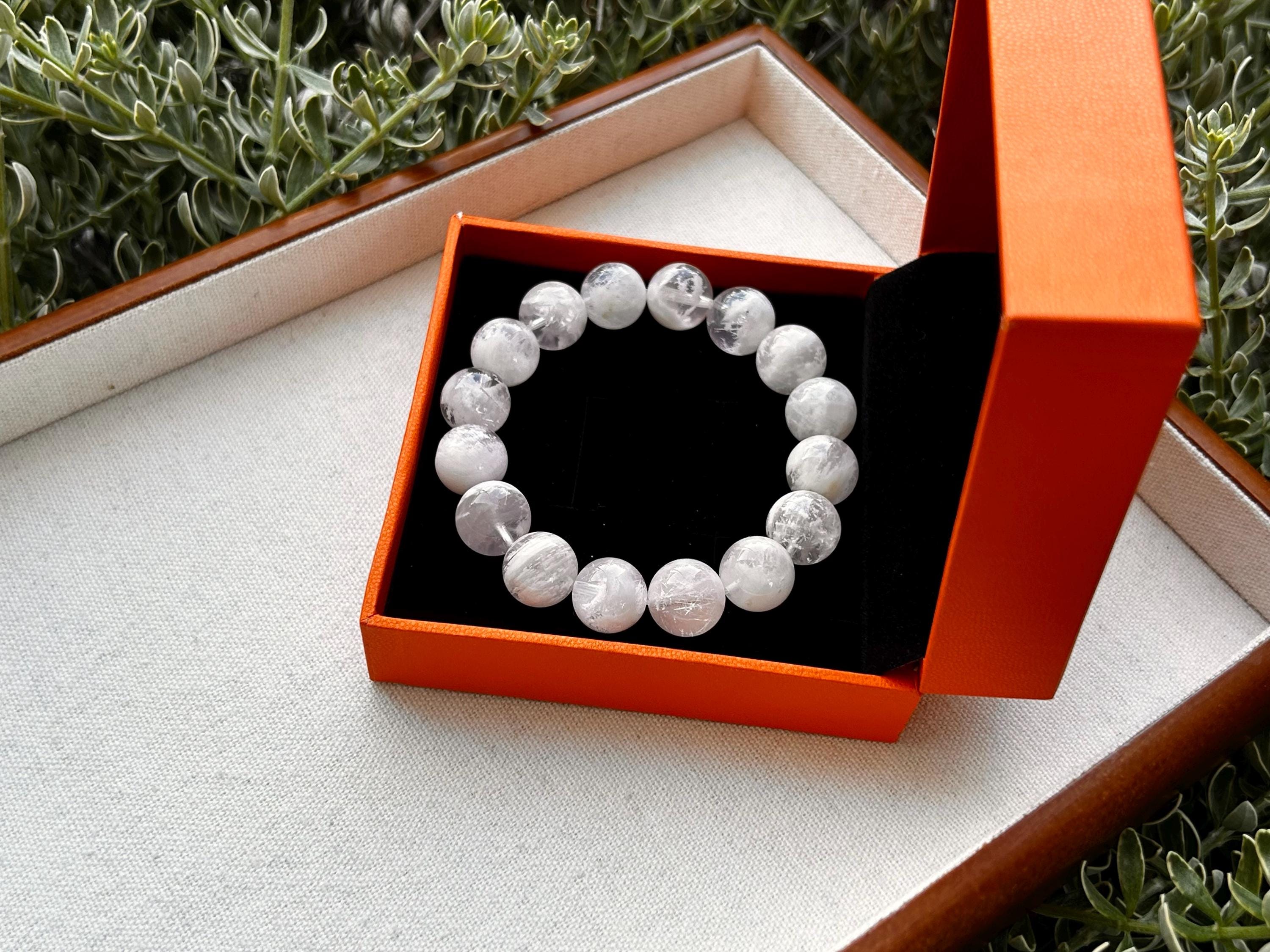 High Quality Snowflake Phantom Crystal Bracelet: Chunky Natural Gemstone Beads, 12.5mm+ beads, fits up to 16.5cm wrist (25-105)
