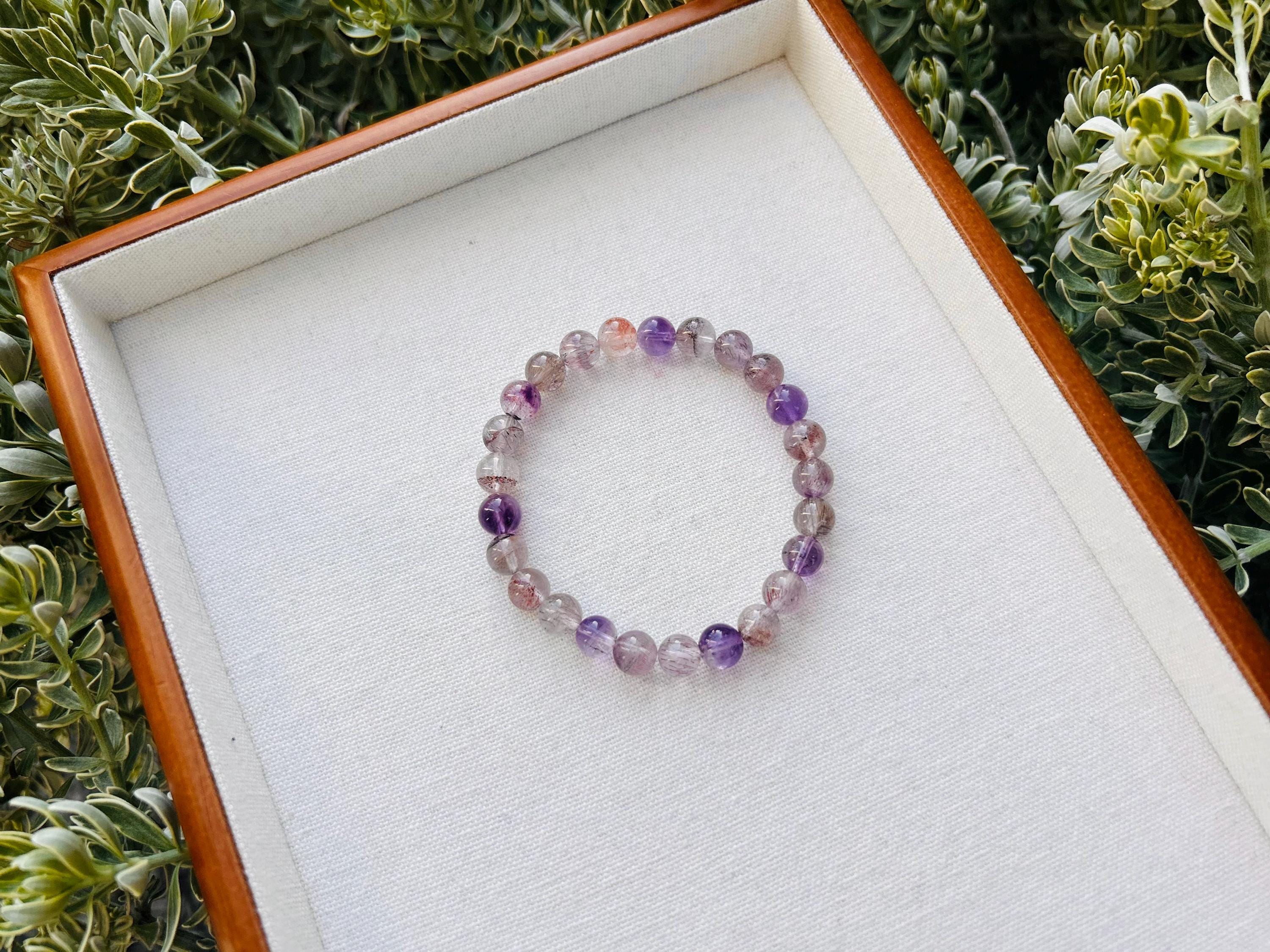 High Quality Super Seven Beads Bracelet, Clear Super seven with abundant minerals, fits up to 17cm wrist (25-217)