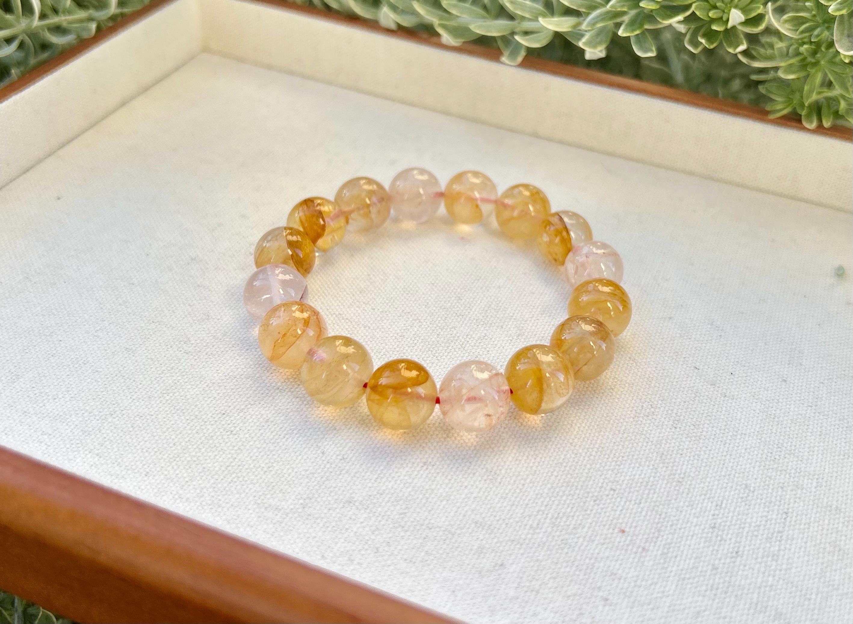 Chunky Hematite Quartz Bead Bracelet: Natural Crystal Jewelry, 13mm, Fits up to 16.8cm (25-072)