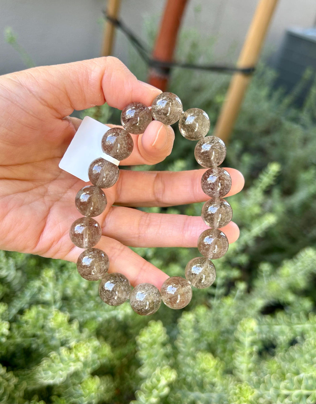 Healing Crystal, Purple Gray Chunky Libyan Desert Glass Bracelet, natural Tektite 13mm+ beads, Fits up to 16.8cm wrist (GH-036)