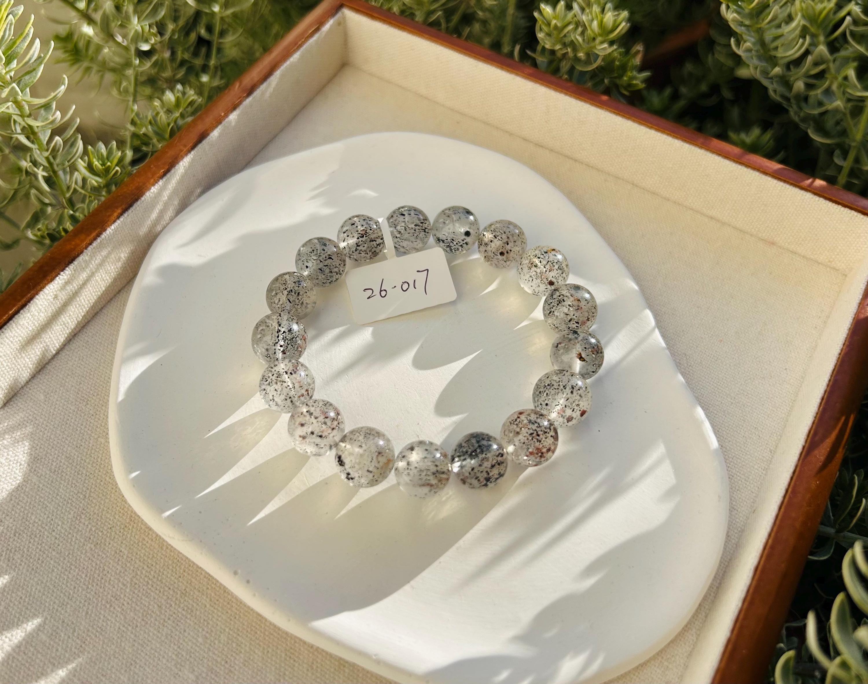 Biotite in Quartz beads Bracelet - 12mm Beads, Fits 17cm Wrist,  (26-017)