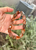 Black Gold Rutile Quartz Crystal Bead Bracelet, multi color rutile beads bracelet (GH-029)