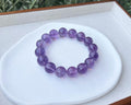 Chunky Amethyst Beaded Bracelet: Natural Crystal, Healing Stone (13mm, Fits 16.7cm Wrist)  (25-128)