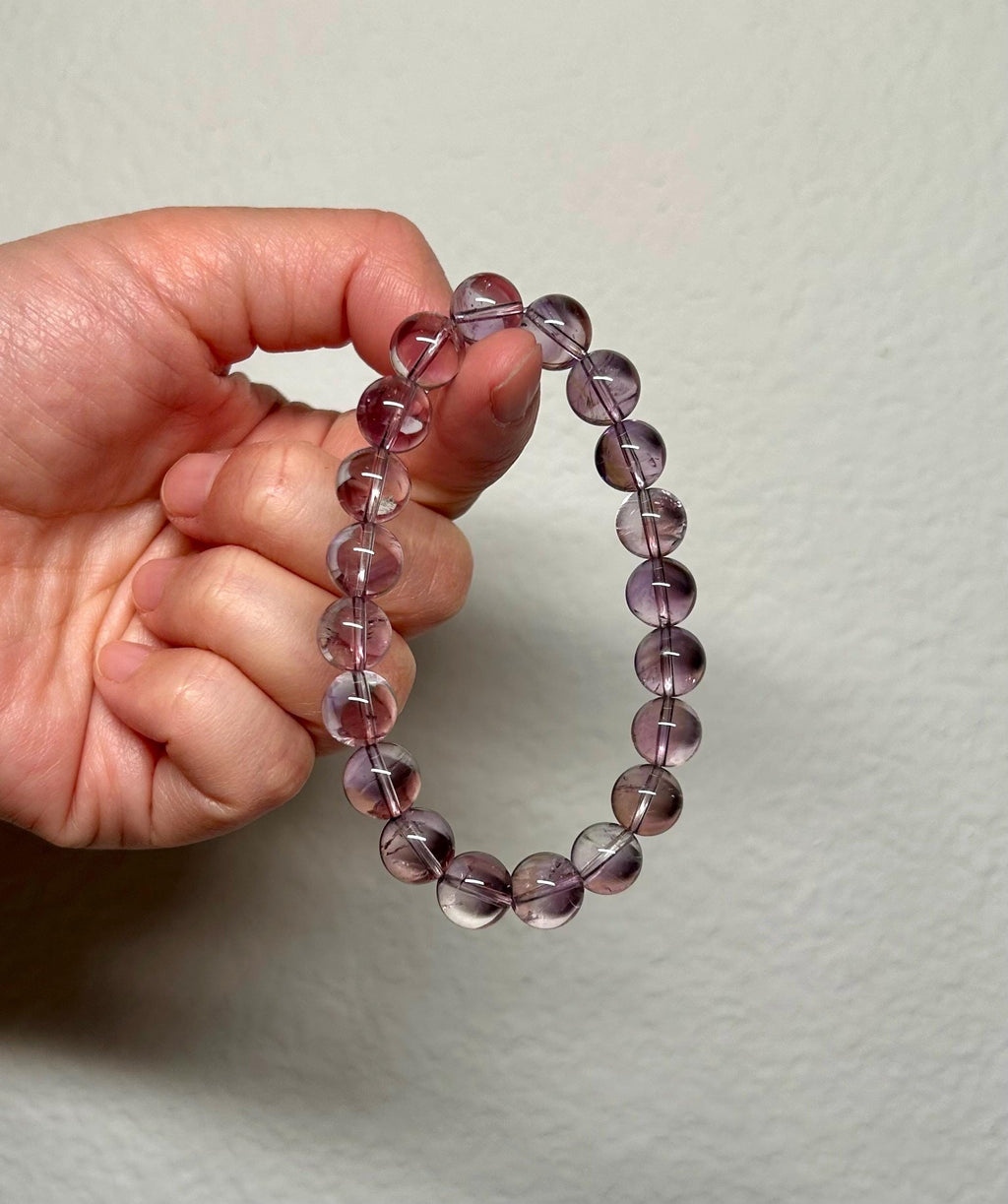 Clear Natural amethyst beads bracelet featuring, 9mm Amethyst Crystal Stretchy Bracelet, fits up to 16cm wrist (26-164)