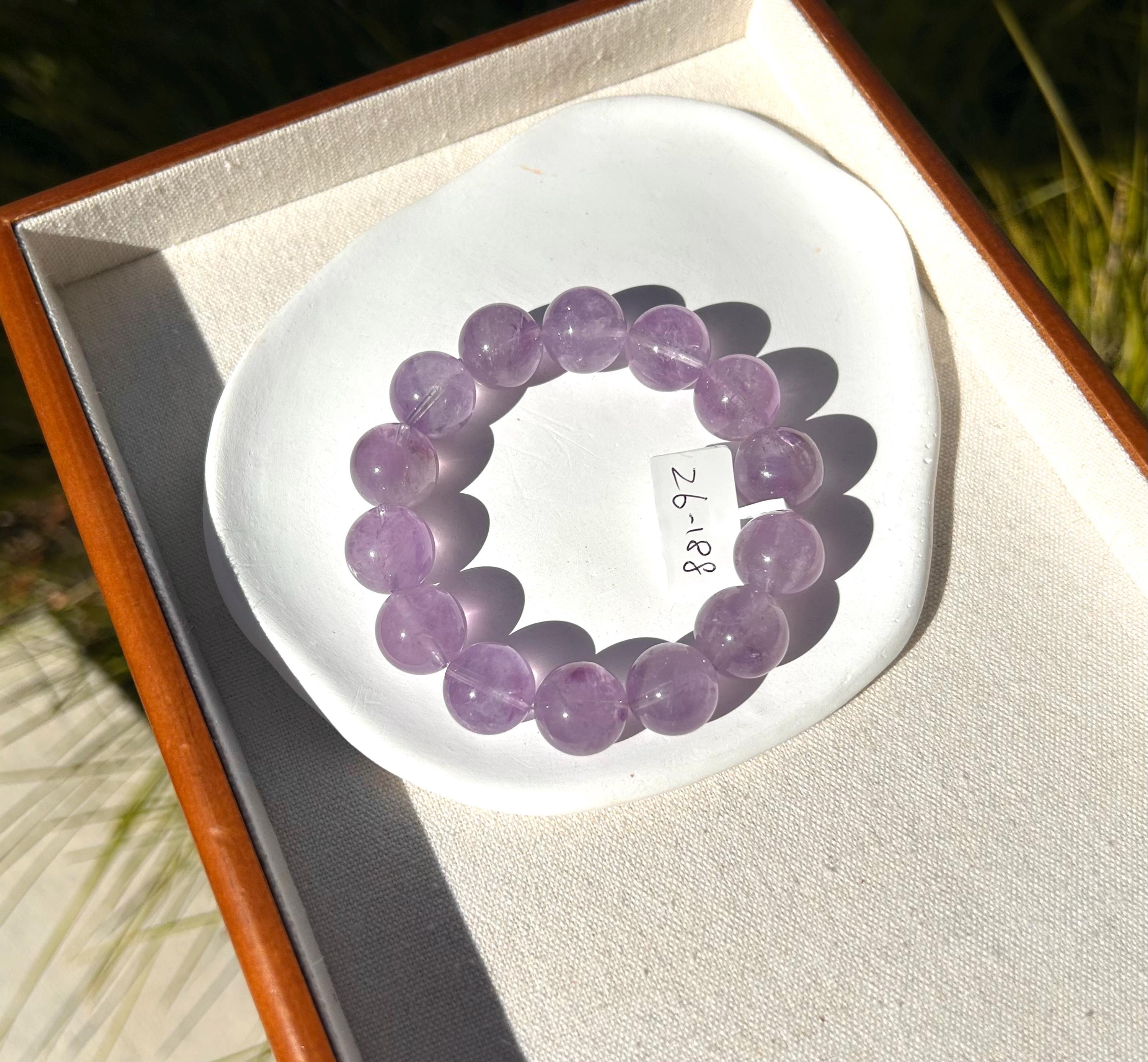 Natural Chunky Amethyst Beaded Bracelet, 15mm+ chunky lavender amethyst beads, Healing Stone, Fits up to 17cm wrist)  (26-188)