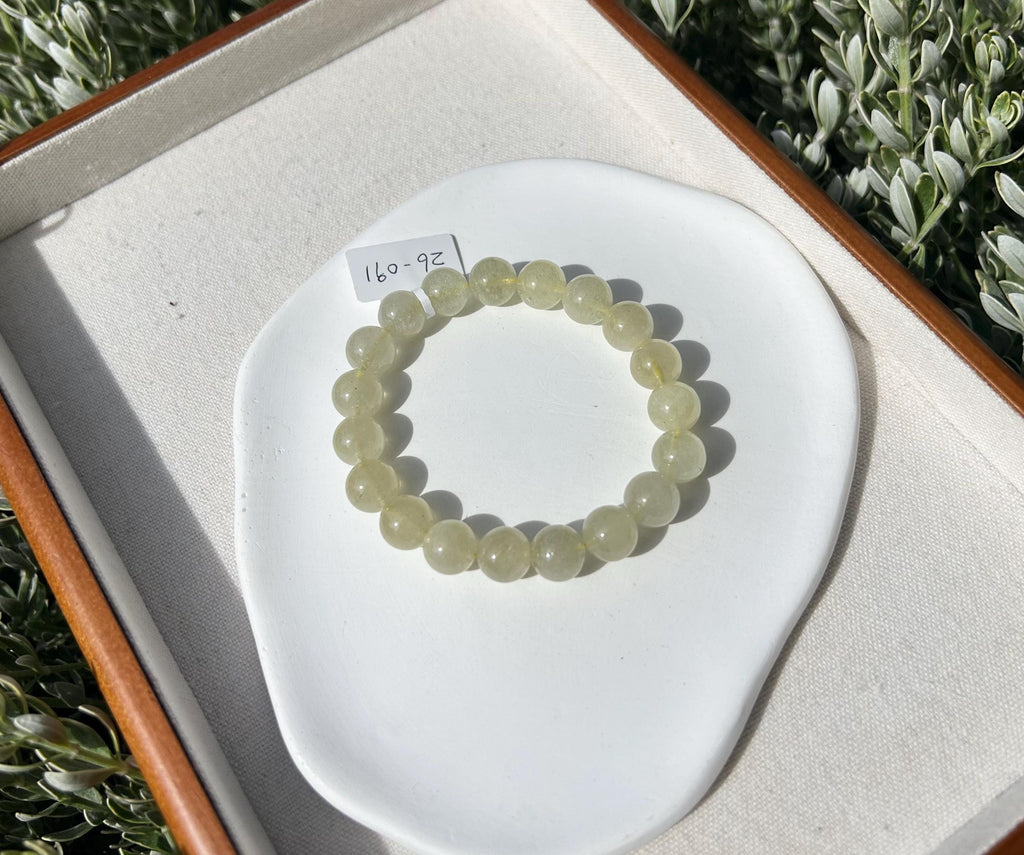 Healing Crystal, Gold Libyan Desert Glass square beads Bracelet: Tektite Beads, about 10.5mm beads, Fits up to 16.8cm wrist (26-91)