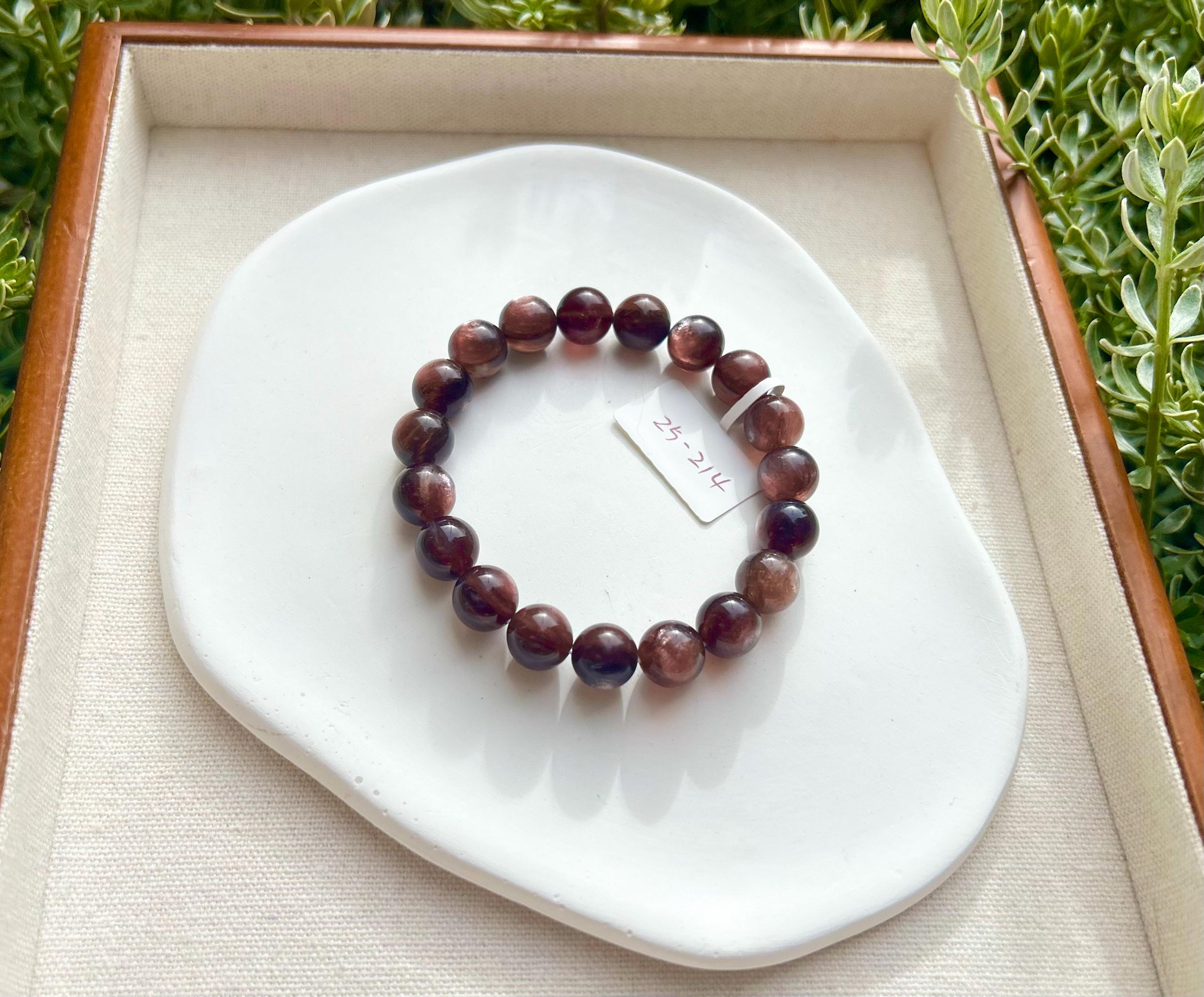 Purple Lepidolite Gemstone Bracelet: Healing Stone Jewelry, 10mm Beads, fits up to 15.8cm wrist（25-214)