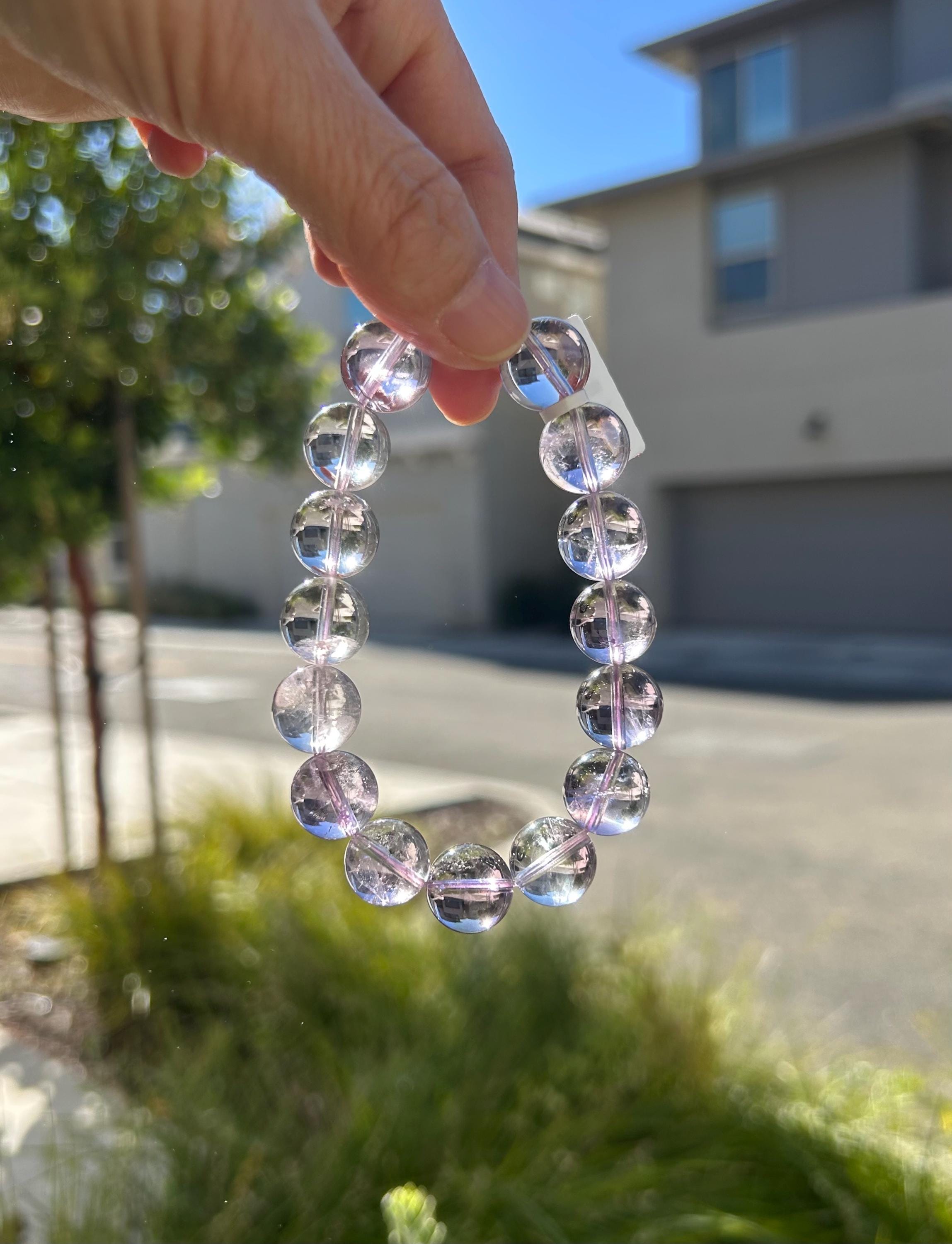 Natural Chunky light color Amethyst Beaded Bracelet, 13mm+ chunky amethyst beads bracelet, Healing Stone, Fits up to 17.5cm wrist)  (26-078)