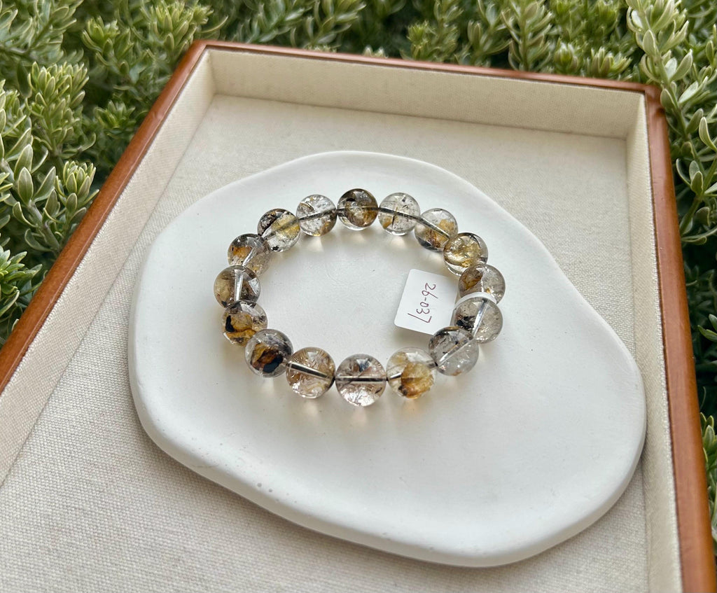 Healing Crystal, Herkimer Diamond Crystal Bracelet: High Frequency Healing Gemstone, Fits up to 17cm wrist  (26-037)