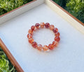 Chunky Red Hematite Quartz Bead Bracelet, Natural Crystal (12mm), Fits up to 16cm wrist (GH-007)