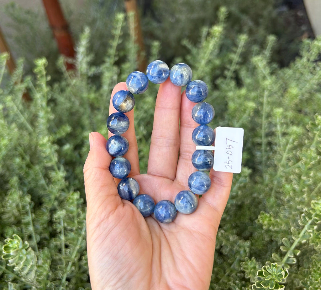 Chunky Blue Kyanite Bracelet: Genuine Green Kyanite Healing Stone  (25-057)