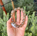 Healing Crystal, Purple Gray Chunky Libyan Desert Glass Bracelet, natural Tektite 13mm+ beads, Fits up to 16.8cm wrist (GH-036)