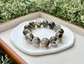 Healing Crystal, Herkimer Diamond Bracelet: Raw Golden Clay Quartz, Huge 18mm beads, fits up to 19cm wrist large size bracelet (GH-018)