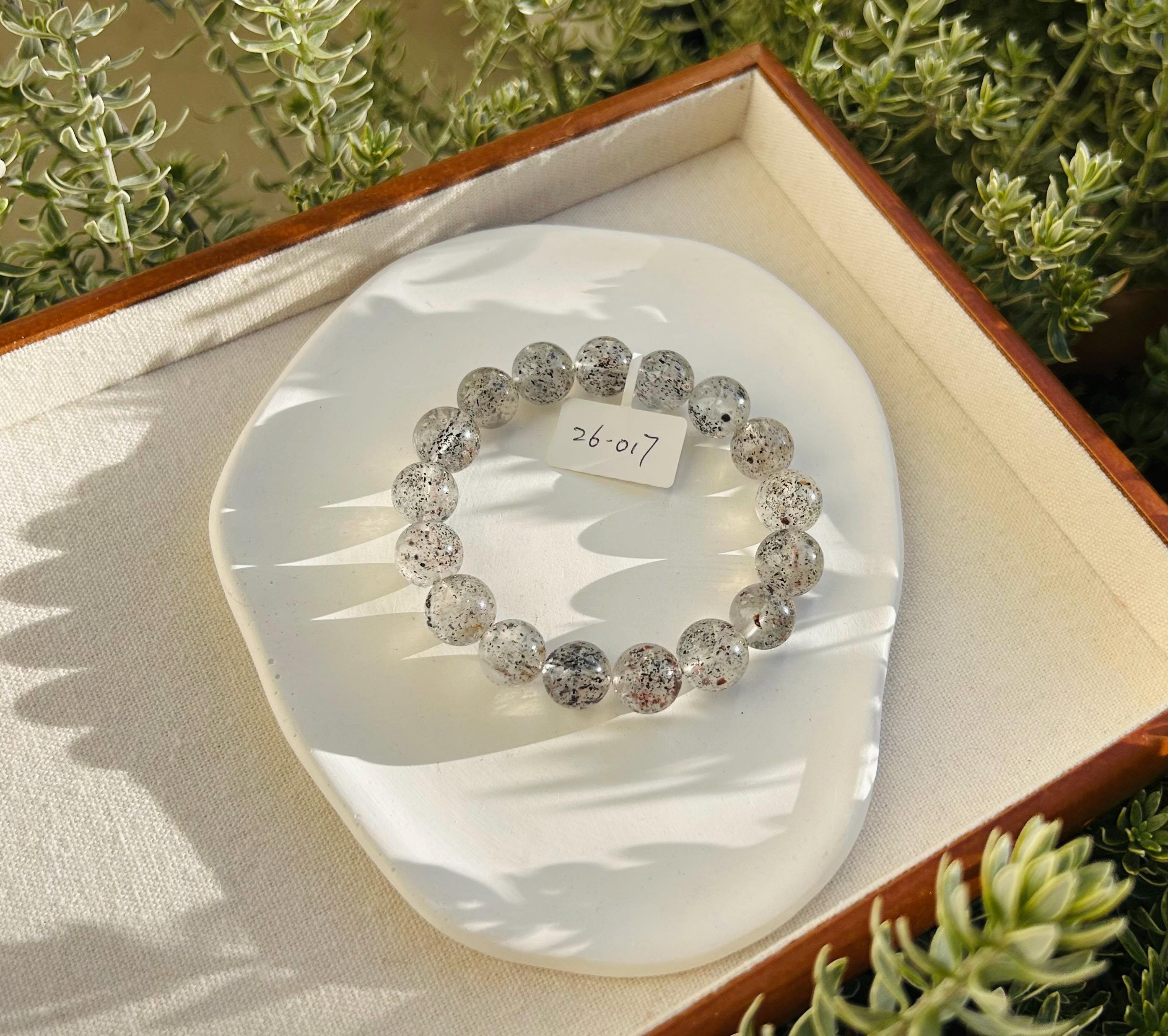 Biotite in Quartz beads Bracelet - 12mm Beads, Fits 17cm Wrist,  (26-017)