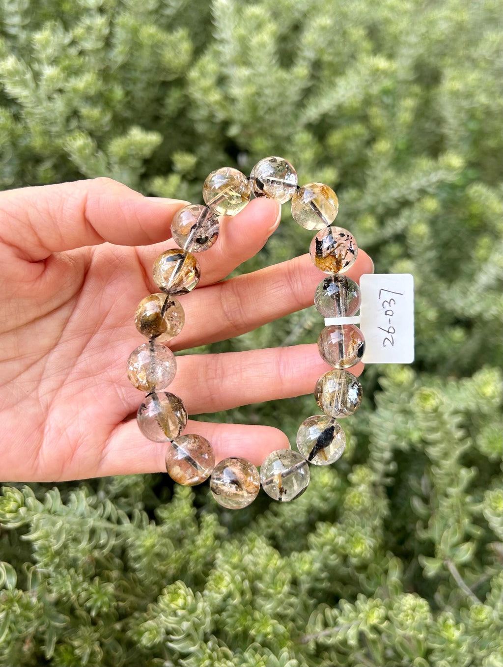 Healing Crystal, Herkimer Diamond Crystal Bracelet: High Frequency Healing Gemstone, Fits up to 17cm wrist  (26-037)