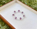 Clear quartz Bead plus Amethyst beads Bracelet -  Crystal Bracelet, fits up to 16cm wrist