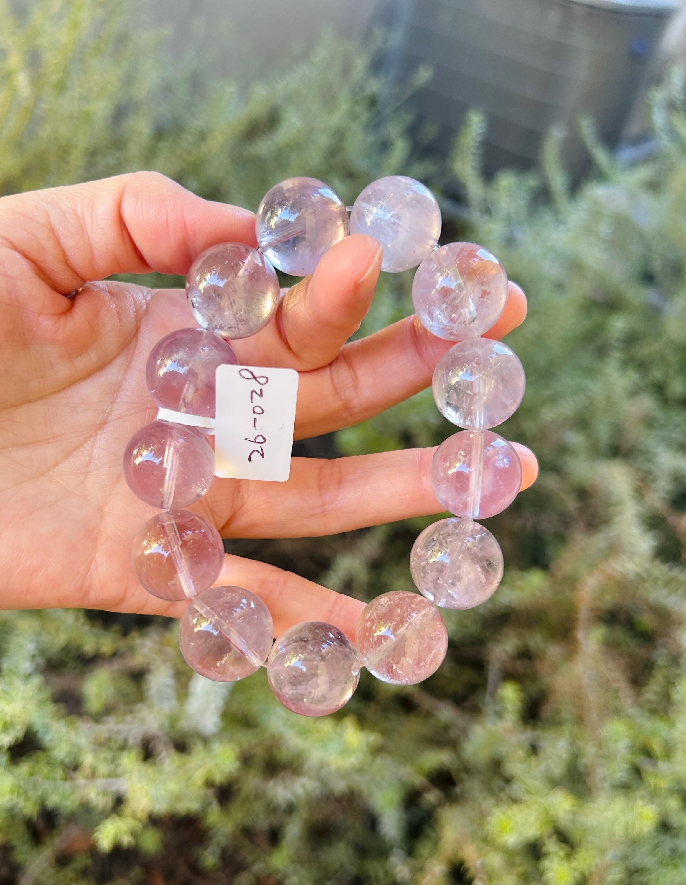 Light purple Natural Chunky Amethyst Beaded Bracelet, 17mm chunky amethyst beads, Healing Stone, Fits up to 17.2cm wrist)  (26-028)