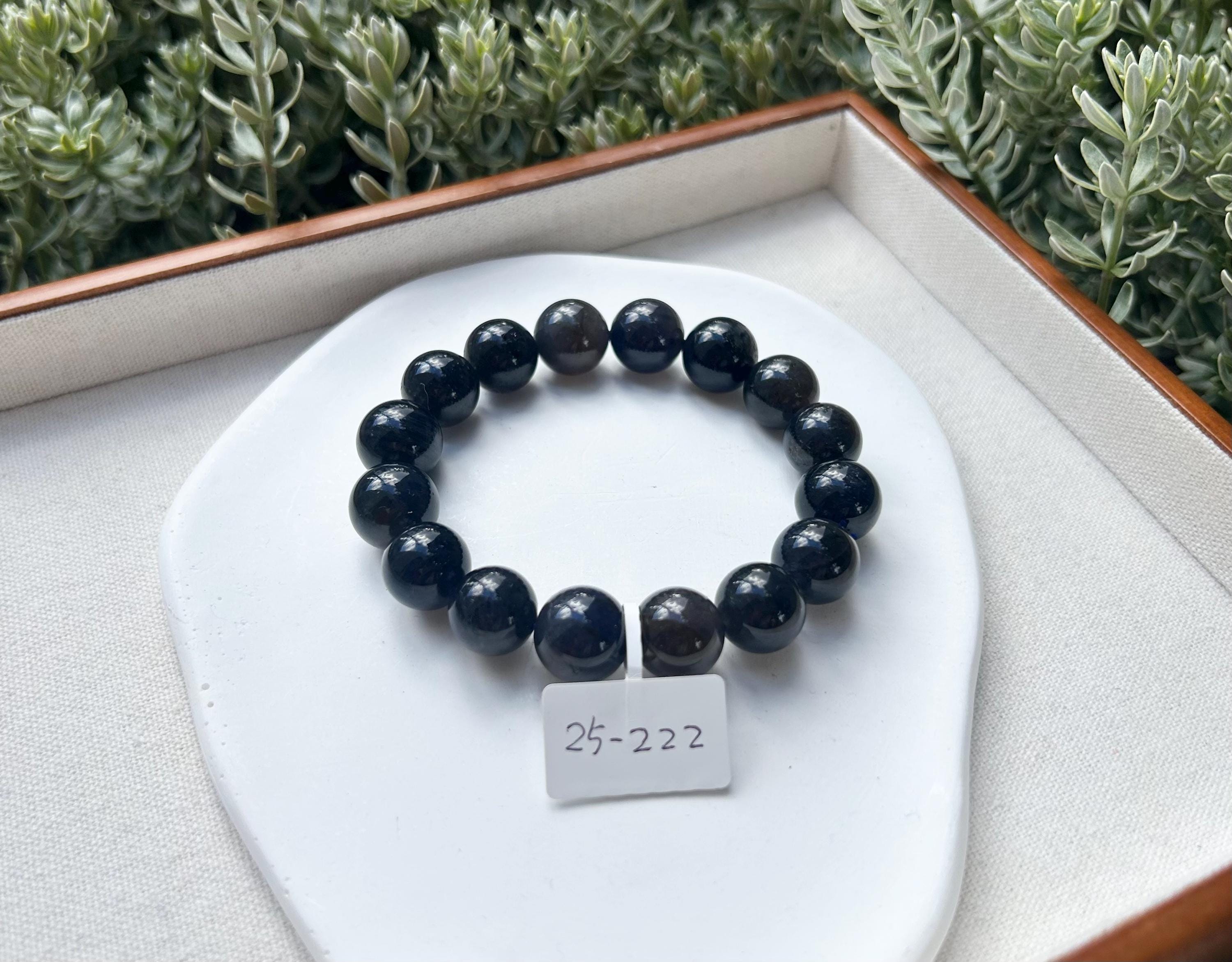 Chunky Natural Cordierite/Iolite Beads Bracelet, 13mm+ beads, fits up to 17cm wrist (25-222)