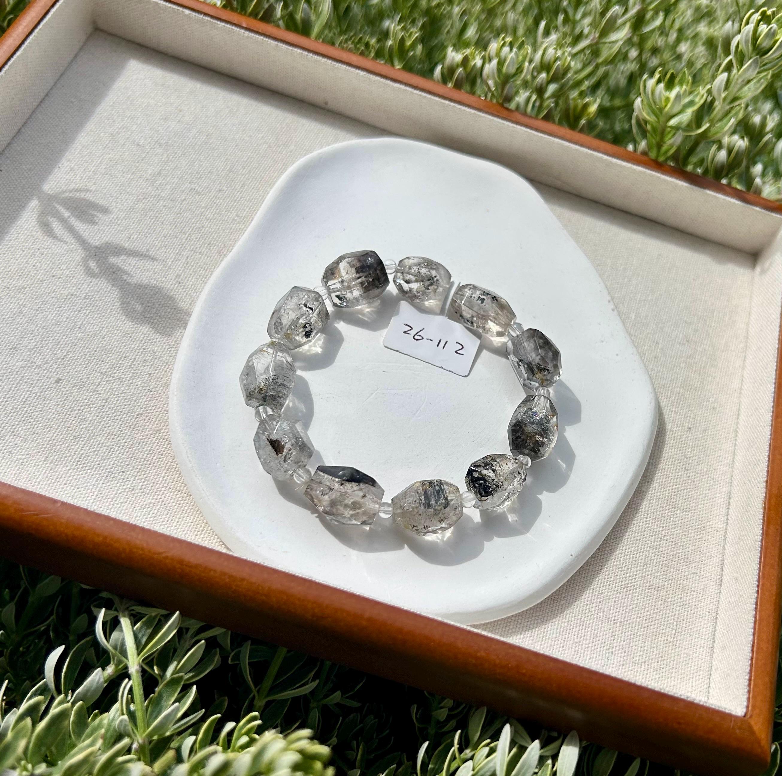 Healing Crystal, High quality Chunky Herkimer Diamond Nuggets Bracelet, fits up to 18cm wrist (26-112)