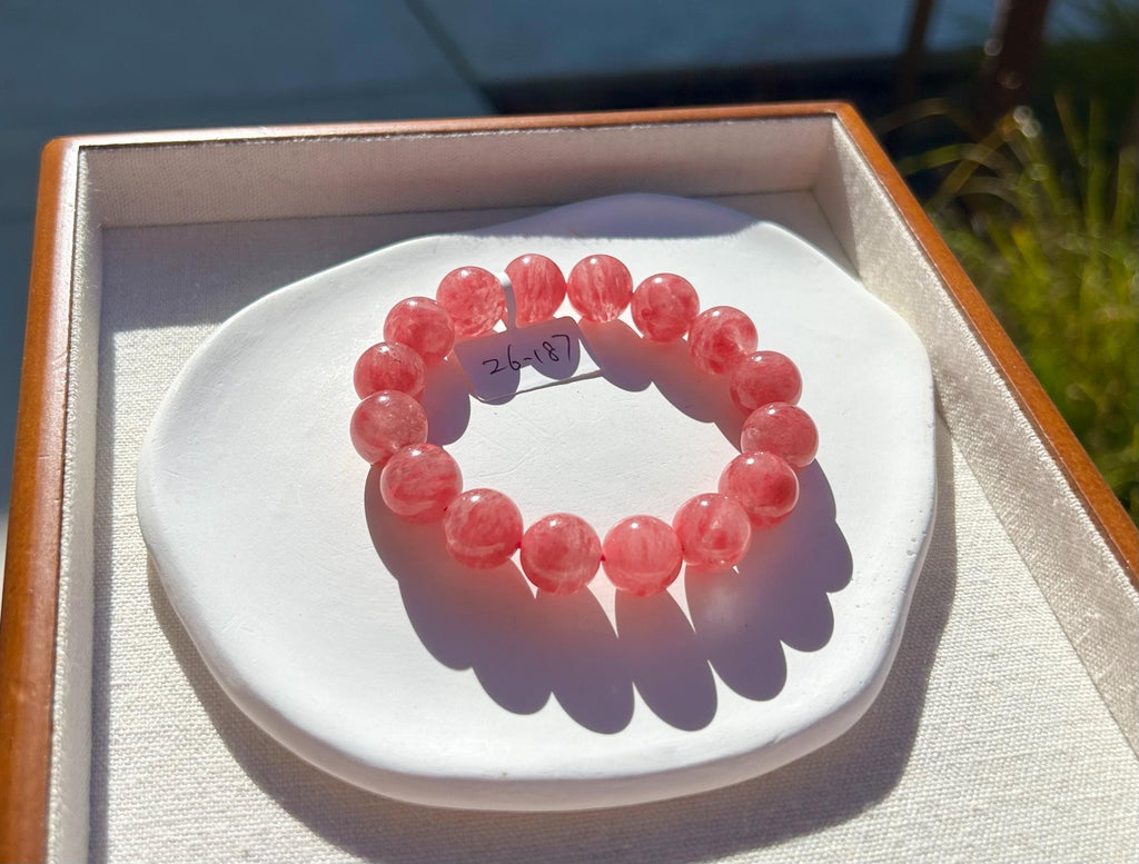 High Quality Natural Rhodonite Bracelet, Sakura Rhodonite, Genuine Crystal Bracelet (26-187)