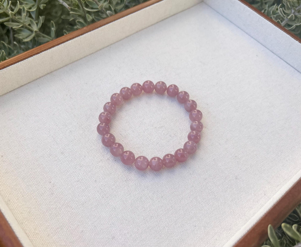 High Quality Purple Rose Quartz beads Bracelet, Love Stone Rose Quartz Crystal Bracelet, Rose Quartz Stretchy Bracelet