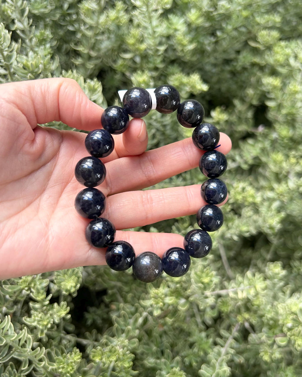 Chunky Natural Cordierite/Iolite Beads Bracelet, 13mm+ beads, fits up to 17cm wrist (25-222)