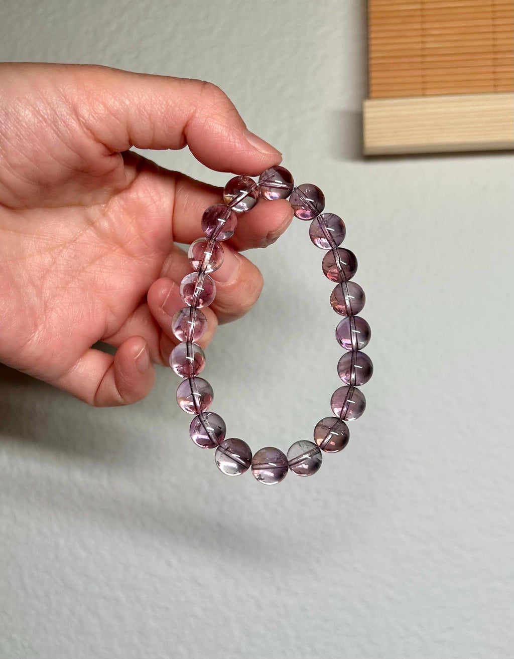 Clear Natural amethyst beads bracelet featuring, 9mm Amethyst Crystal Stretchy Bracelet, fits up to 16cm wrist (26-164)
