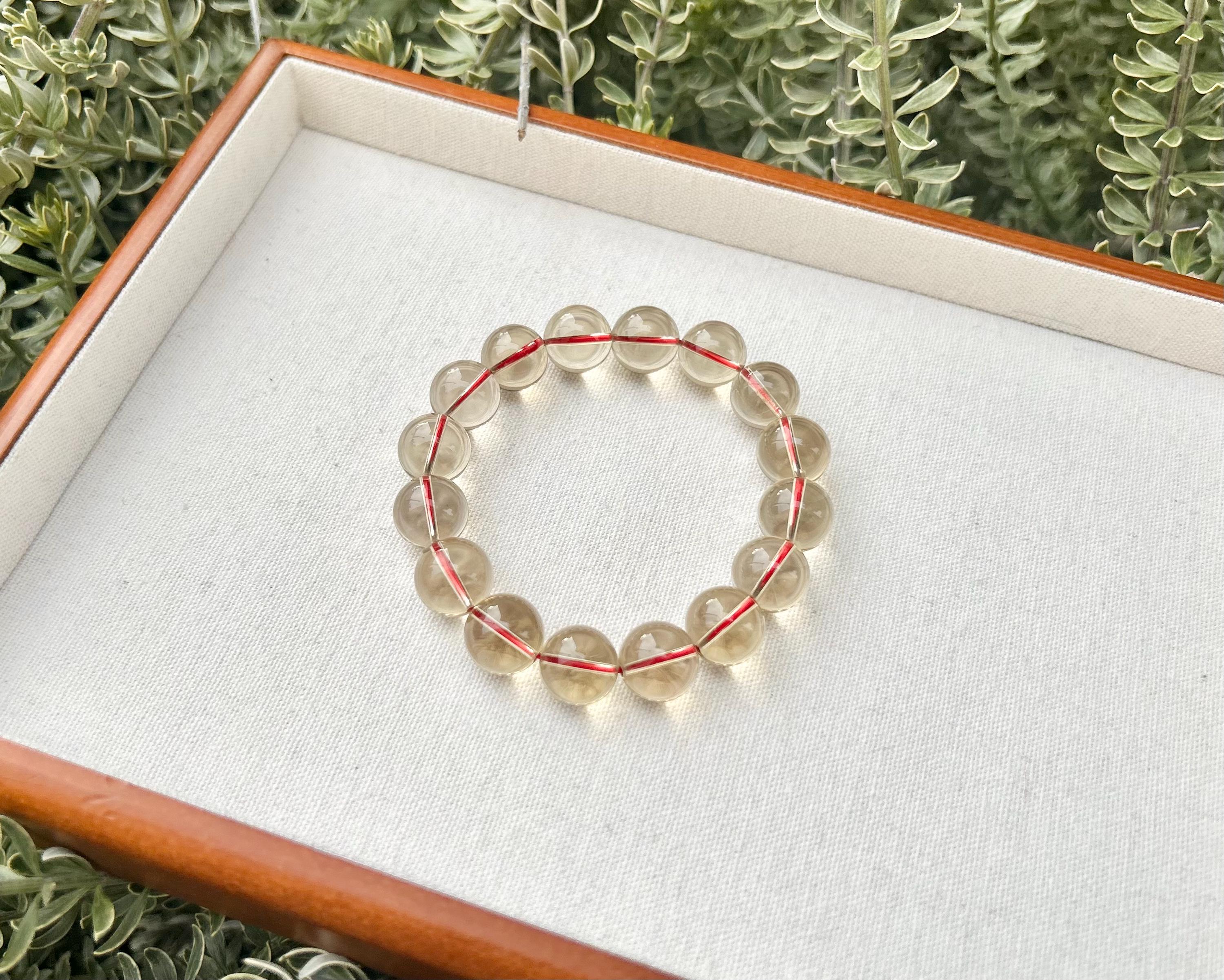 Chunky Citrine Crystal Bracelet – Light Yellow, Solar Plexus Chakra, 14mm beads, Fits up to 18cm (GH-005)