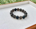 Rare seen Transparent Obsidian Beads Bracelet, Natural Black Obsidian, Genuine Crystal Bracelet, Stretchy Beads Bracelet