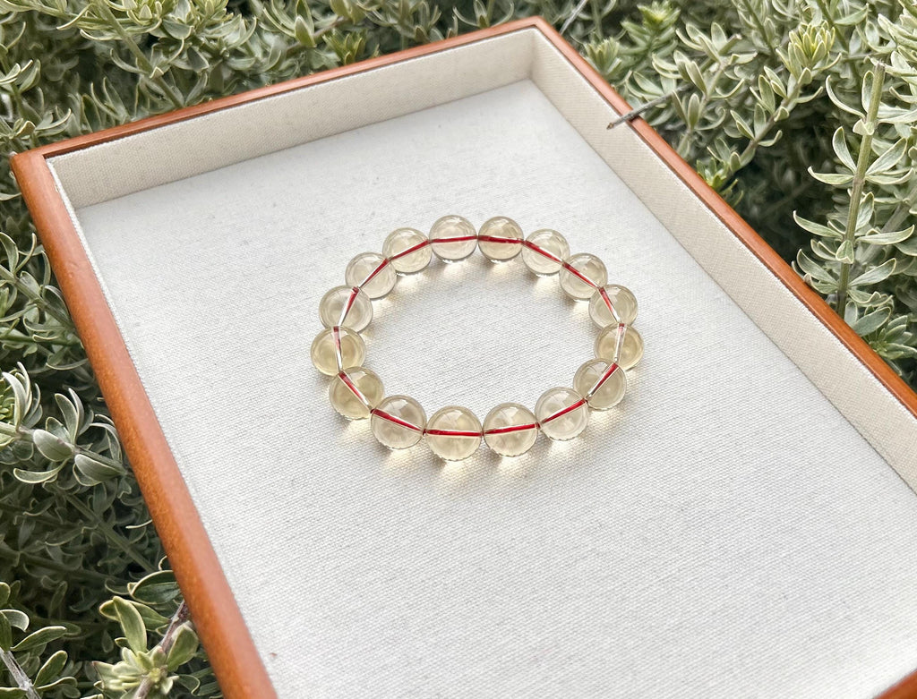 Chunky Citrine Crystal Bracelet – Light Yellow, Solar Plexus Chakra, 14mm beads, Fits up to 18cm (GH-005)