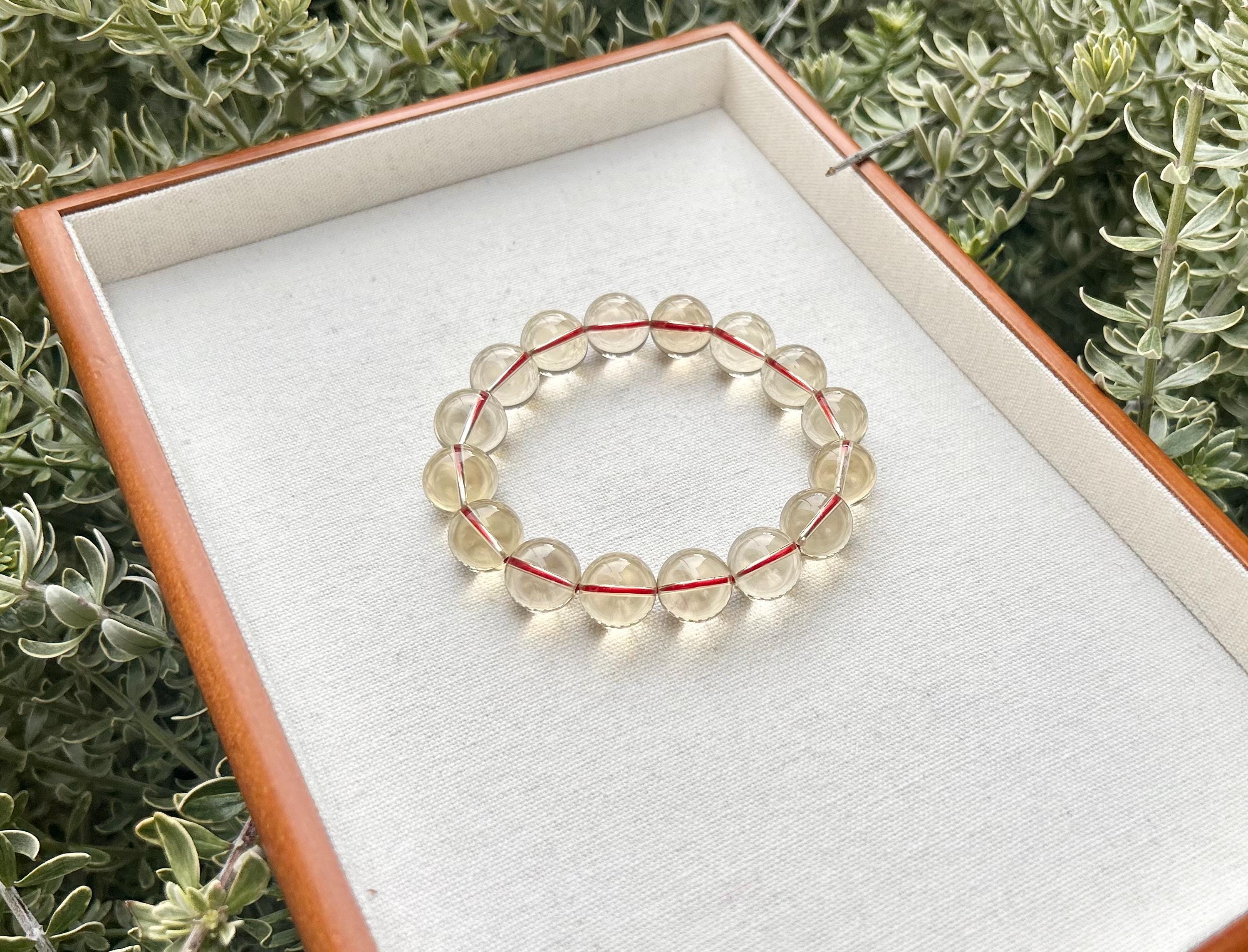 Chunky Citrine Crystal Bracelet – Light Yellow, Solar Plexus Chakra, 14mm beads, Fits up to 18cm (GH-005)