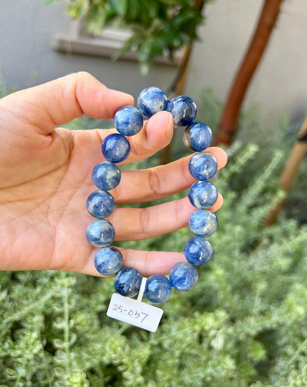 Chunky Blue Kyanite Bracelet: Genuine Green Kyanite Healing Stone  (25-057)