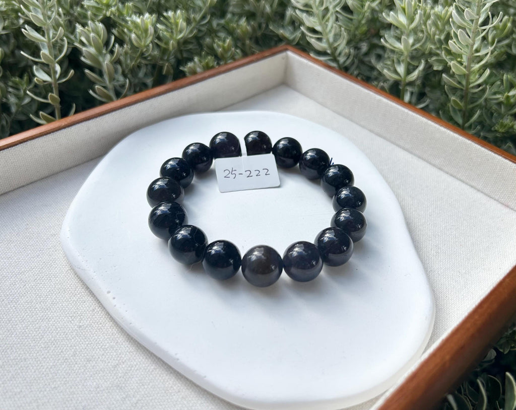 Chunky Natural Cordierite/Iolite Beads Bracelet, 13mm+ beads, fits up to 17cm wrist (25-222)