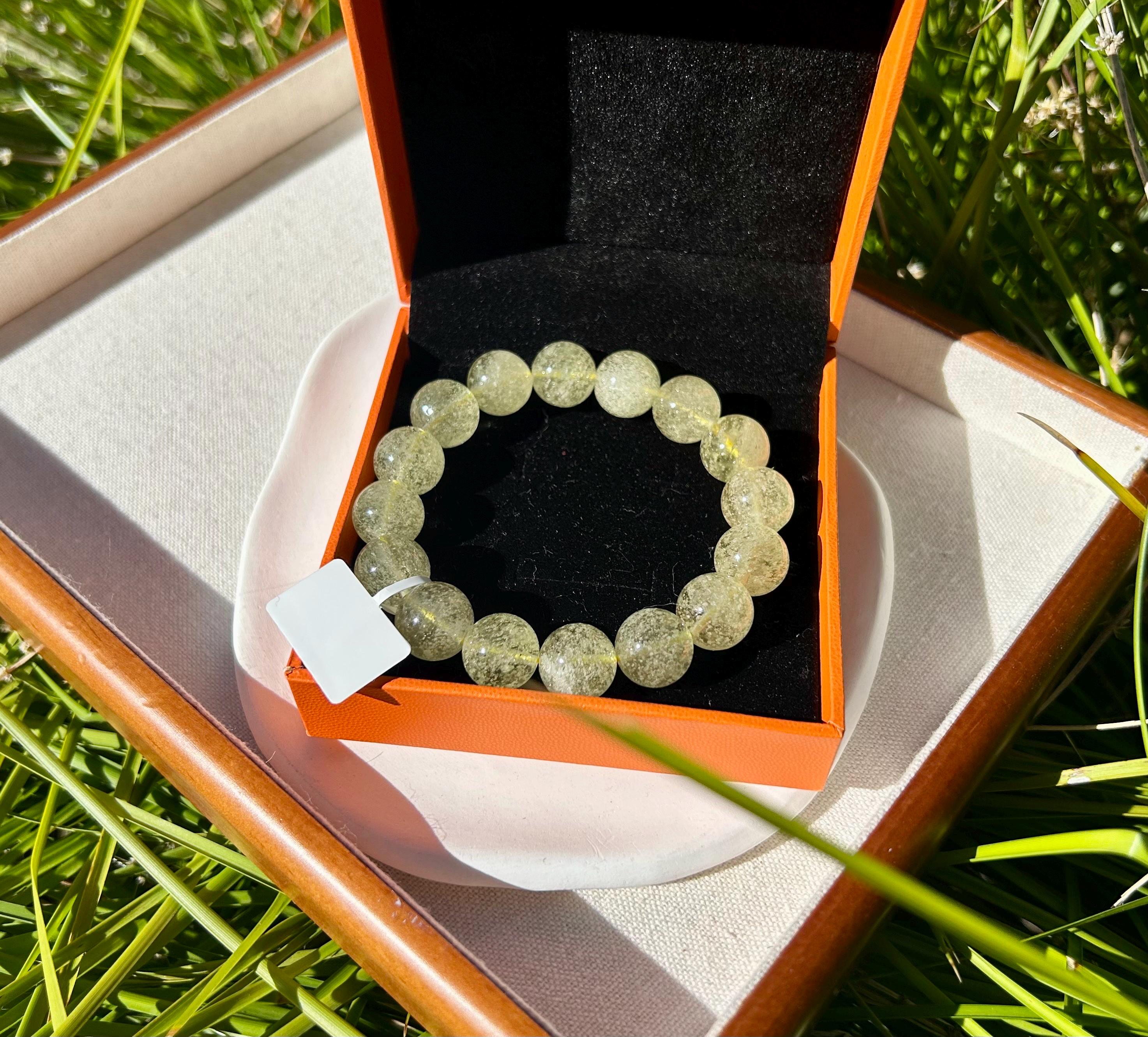 Gold Libyan Desert Glass square beads Bracelet: Tektite Beads, 13mm+ beads, Fits up to 16.8cm wrist (GH-45)