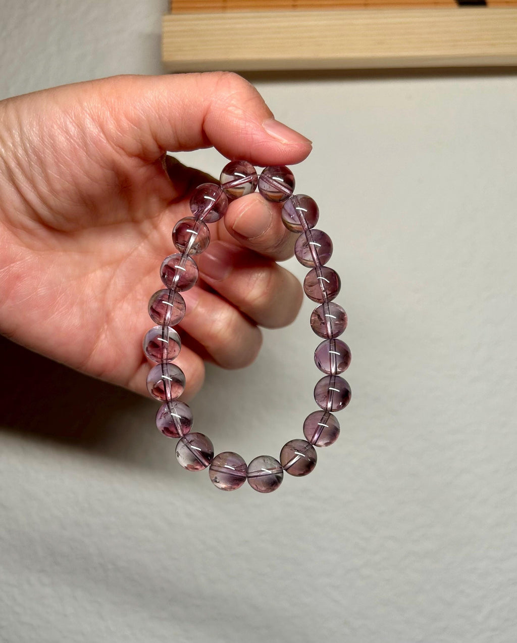 Clear Natural amethyst beads bracelet featuring, 9mm Amethyst Crystal Stretchy Bracelet, fits up to 16cm wrist (26-164)