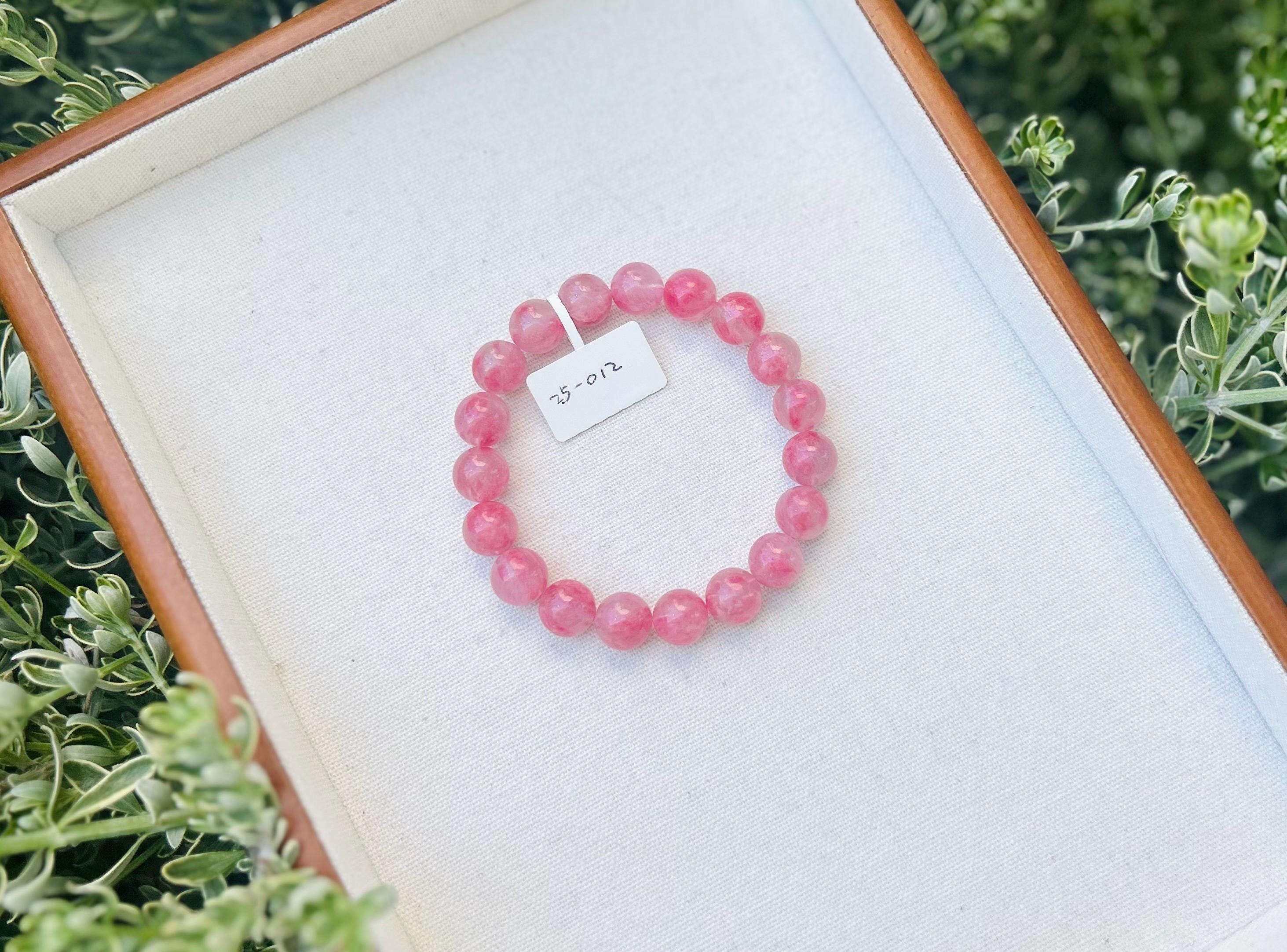 Chunky Rhodonite Gem Genuine Bracelet, Natural Icy Rhodonite Bracelet, Fits up to 17cm wrist  (25-012)