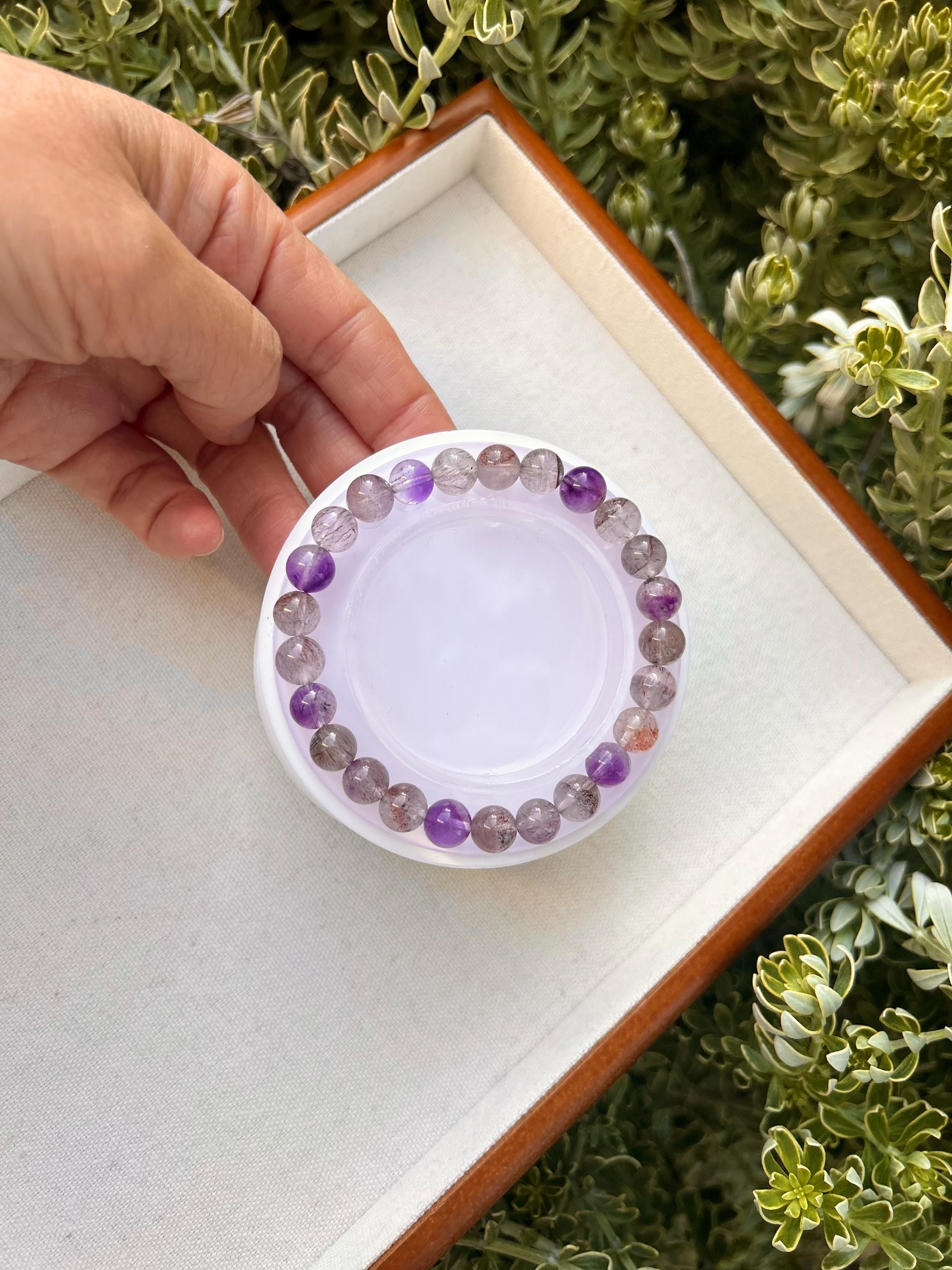 High Quality Super Seven Beads Bracelet, Clear Super seven with abundant minerals, fits up to 17cm wrist (25-217)