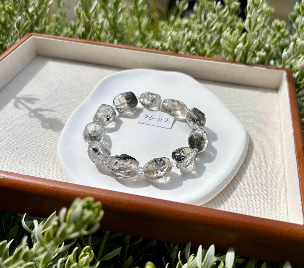 Healing Crystal, High quality Chunky Herkimer Diamond Nuggets Bracelet, fits up to 18cm wrist (26-112)