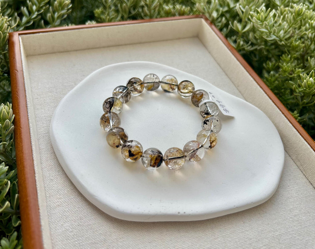Healing Crystal, Herkimer Diamond Crystal Bracelet: High Frequency Healing Gemstone, Fits up to 17cm wrist  (26-037)