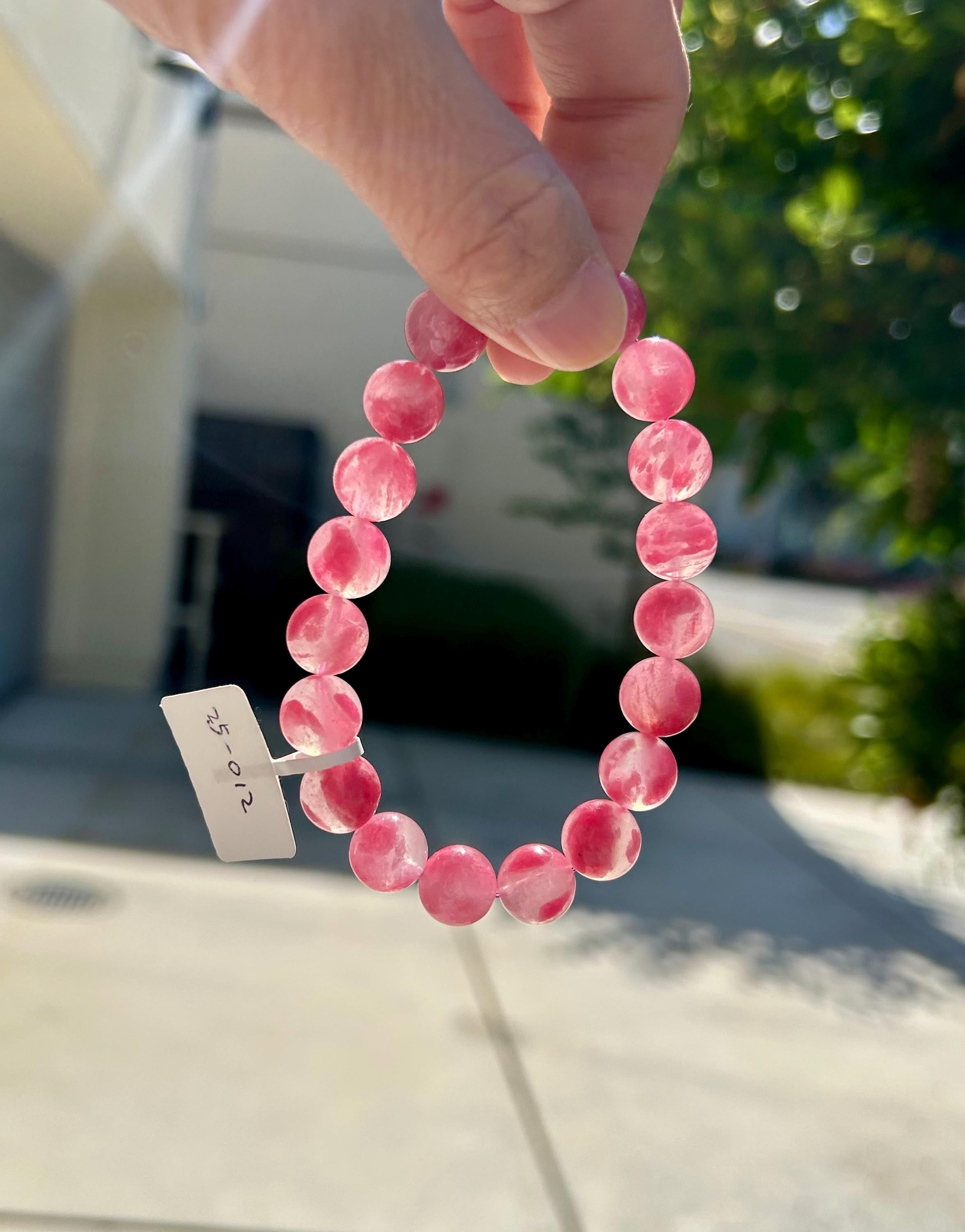Chunky Rhodonite Gem Genuine Bracelet, Natural Icy Rhodonite Bracelet, Fits up to 17cm wrist  (25-012)