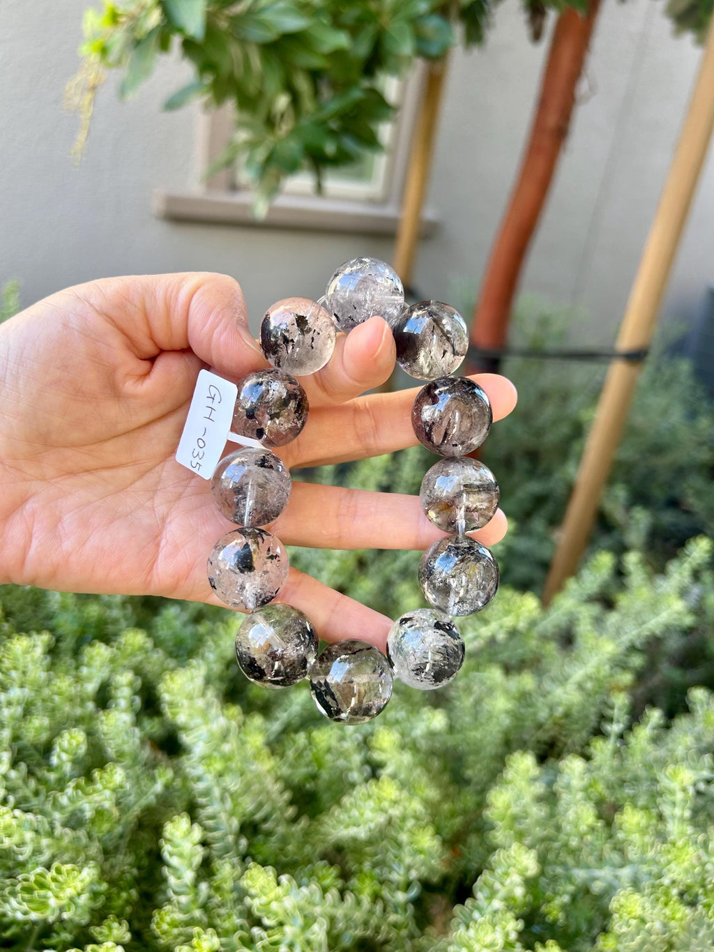 Healing Crystal, Chunky Herkimer Diamond Crystal beads Bracelet, High Frequency Stone, 20mm Herkimer beads, fits up to 18cm wrist (GH-035)