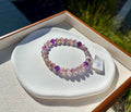 Super Seven Beads Bracelet: Rare Pattern Crystal Healing Jewelry, fits up to 17.5cm wrist (26-179)